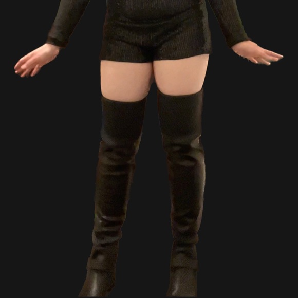 NWOT - Thigh high black combat boots - Picture 9 of 9